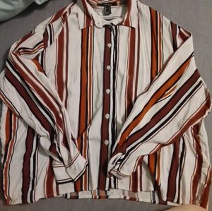 Striped button down long sleeve shirt